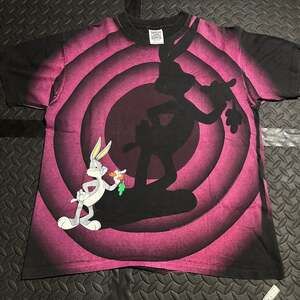 Vintage 1992 Wild Oats Bugs Bunny Looney Tunes AOP Shadow Tee